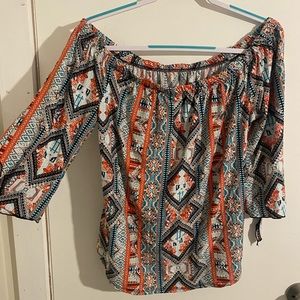 Off shoulder boho top.